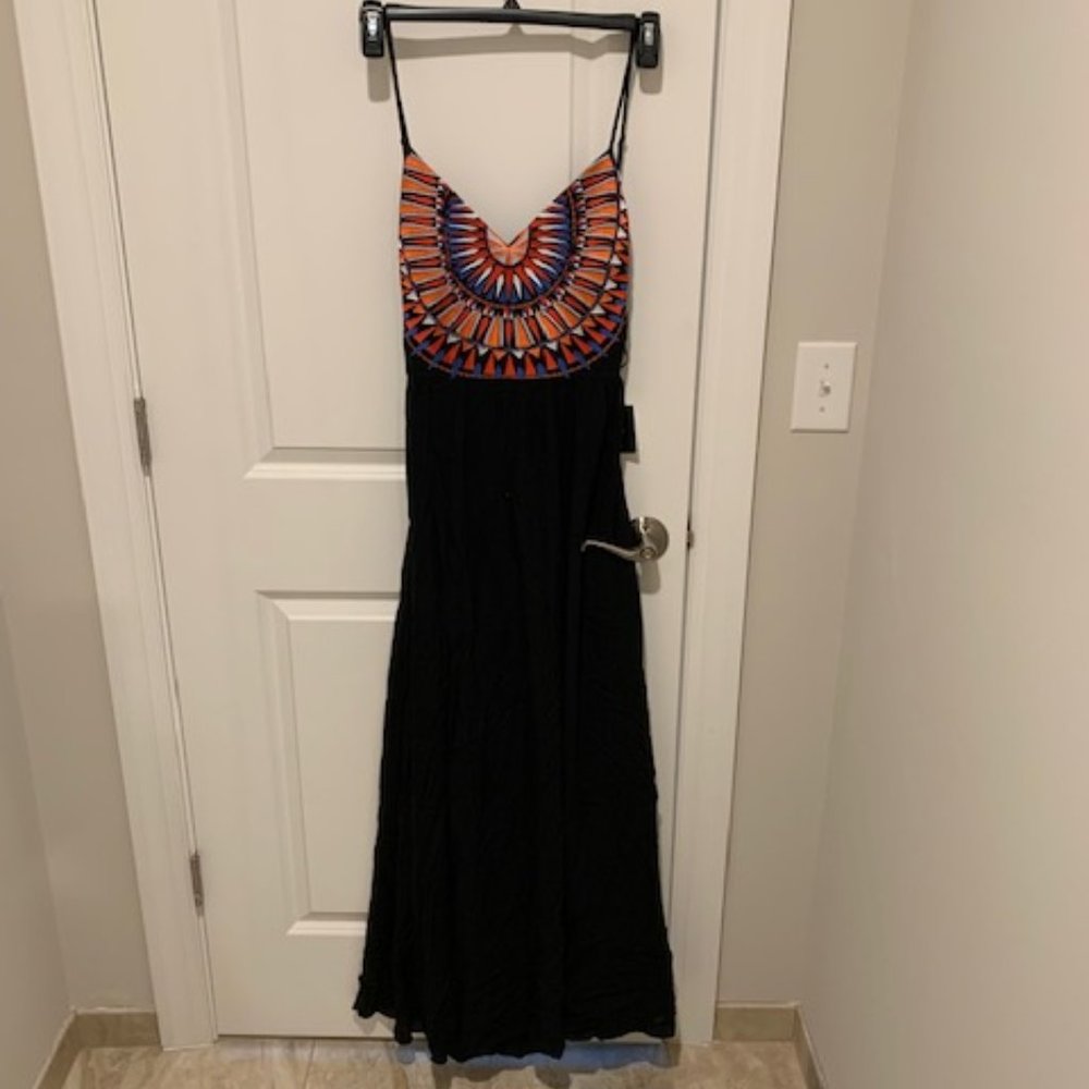 Black and Multicolor Maxi Dress